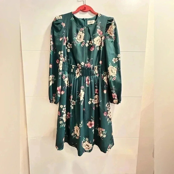 Floral Print Long Sleeve Midi Dress size S - Picture 7 of 11